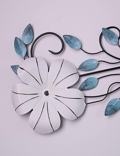 Miniatura 2 de HONCOEN Decoración de pared de flores de metal, escultura de arte de pared 3D, regalos modernos para el hogar, manualidades en interiores, 34.6 x