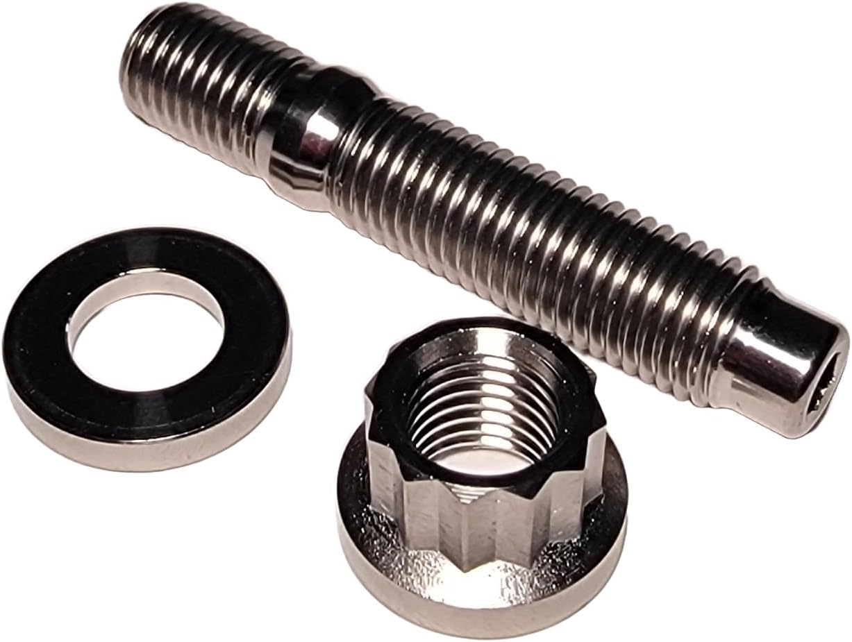 Titanium M10x1.25 55mm 12PK Raw Silver Fits 1993-1998 Toyota Supra 1JZ 2JZ Exhaust Stud Kit