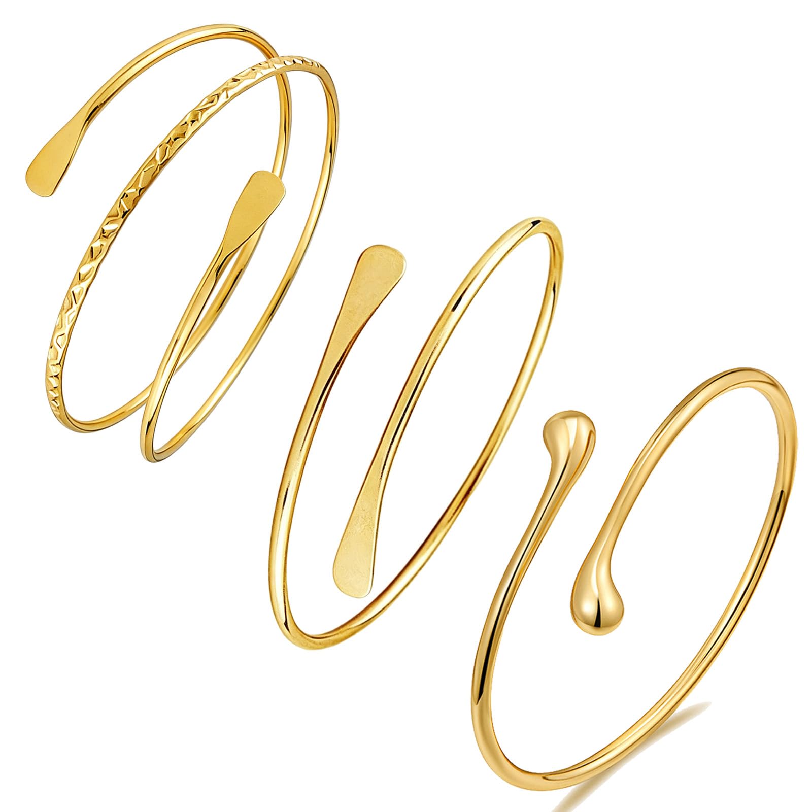 3 Pcs Upper Arm Cuff Jewellery for Women for Sightseeing and Taking Photos Wearing, Open Ended Beach Accessories for Womens, Multi Layer Stackable Armlet for Women Adjustable Bracelet-image-45