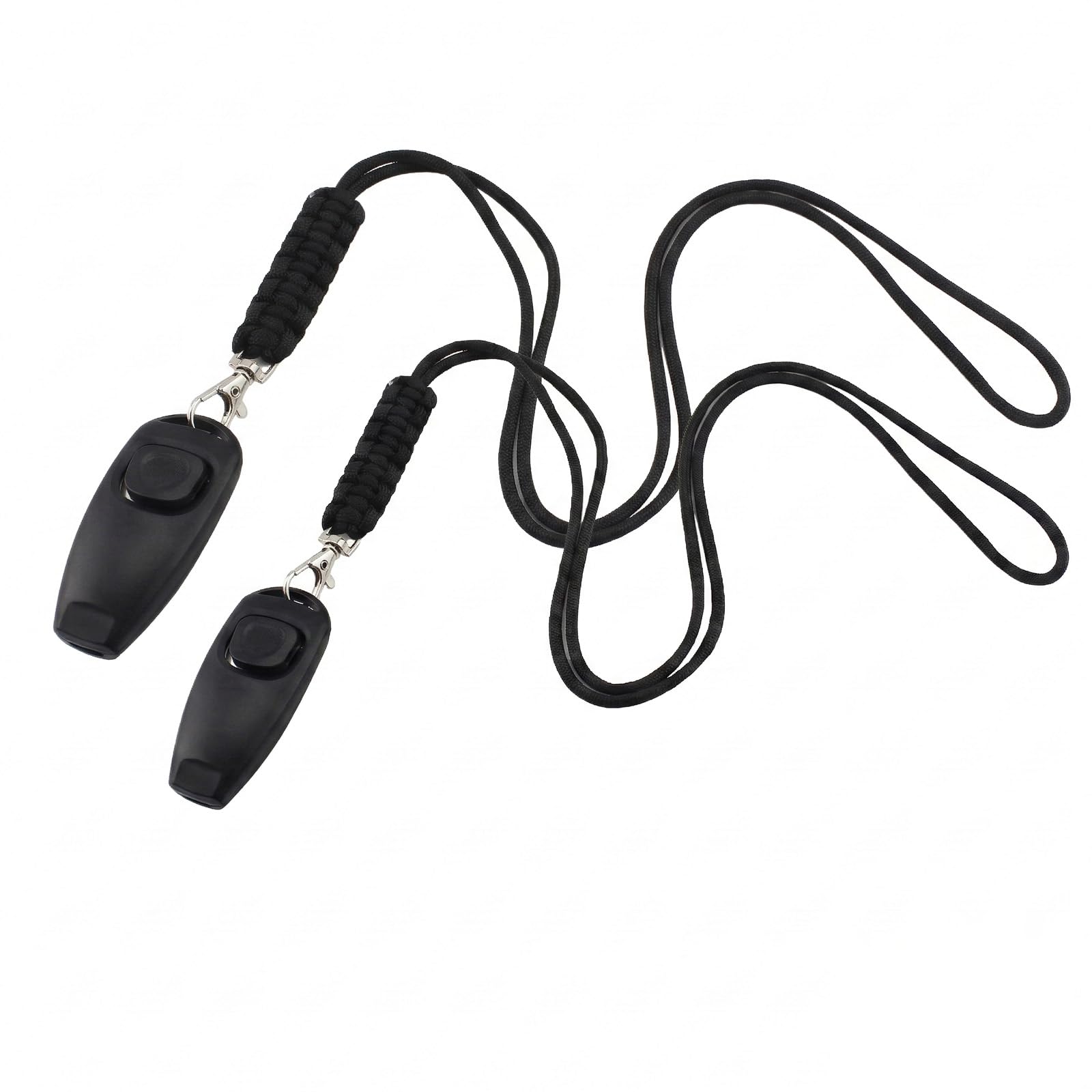 Set de formation 2 en 1 avec sifflet et clicker pour chiens, noir, avec bracelet de poignet, clicker et sifflet pour rappel, accessoire pour la formation des chiots et des chats, pour l