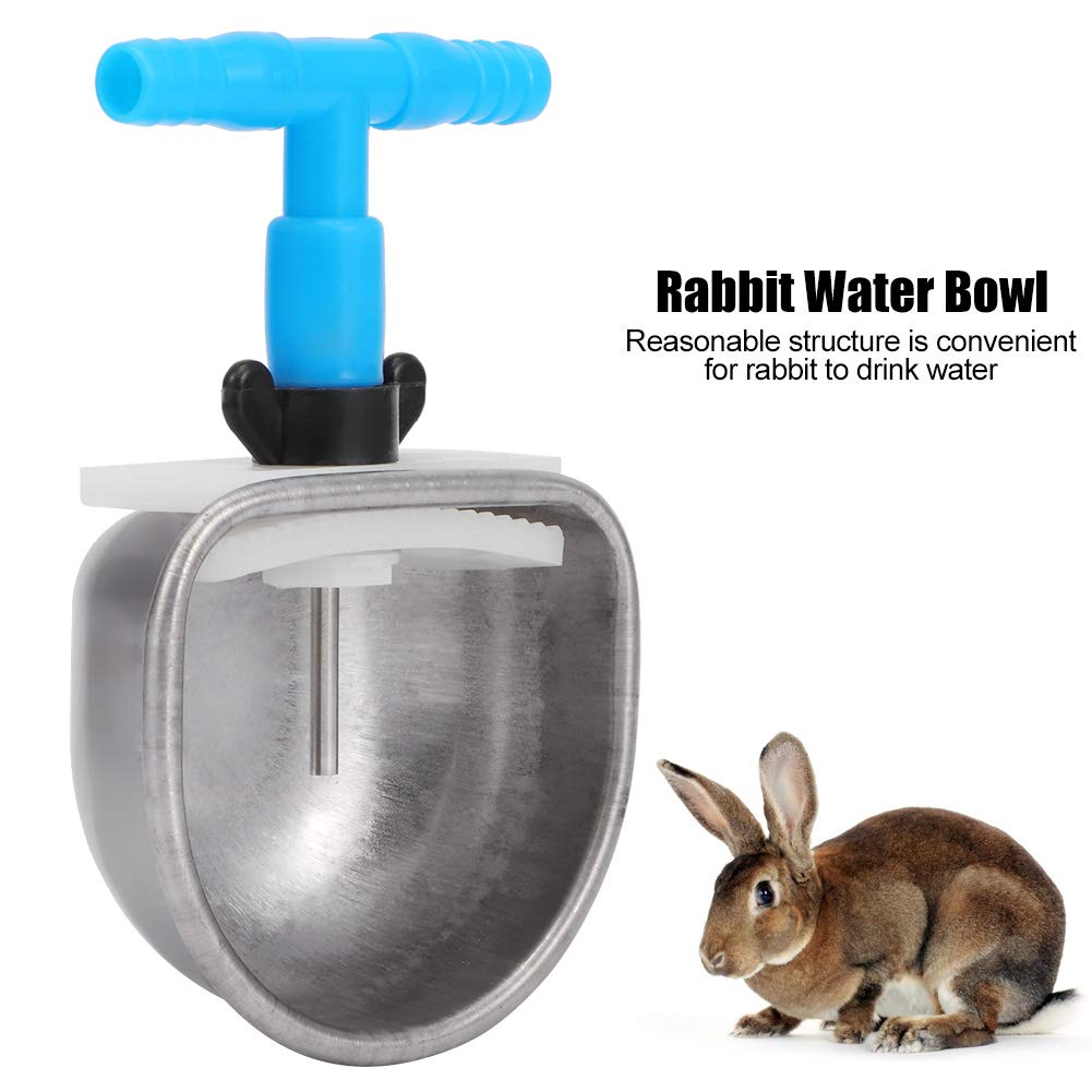 Dispensador de Agua de Conejo, 5 Piezas, de Acero Inoxidable, de Conejo, Accesorios automáticos, tazón para Beber, Accesorio de Granja (Small Bowl)