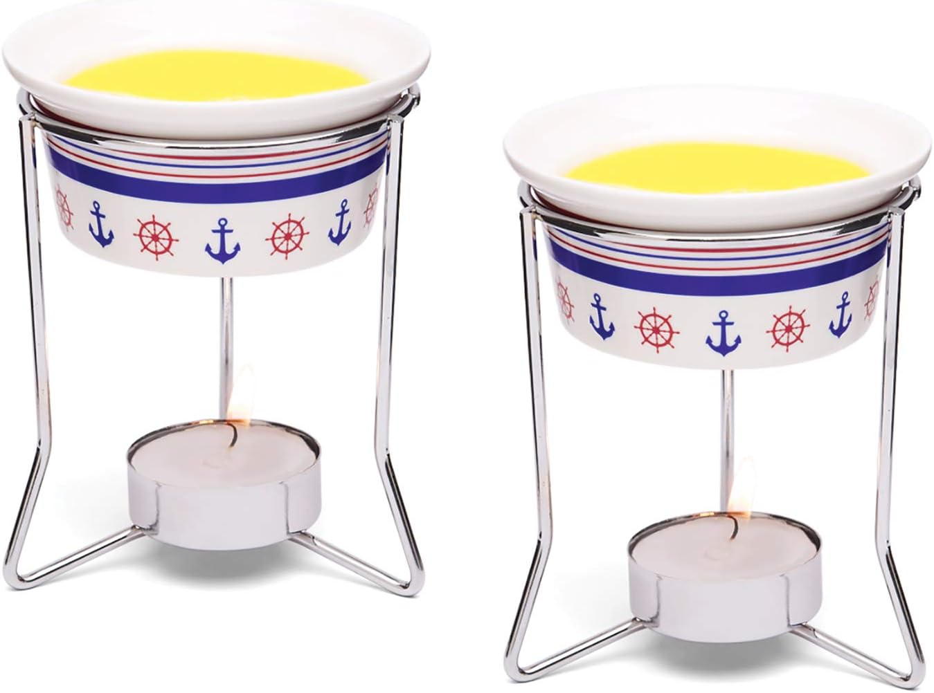 55891 Nautical Butter Warmers, Set of 2, White