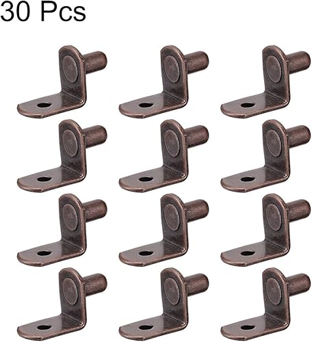 Miniatura 3 de uxcell Clavija de soporte para estante, soporte de 0.236 in en L, estante de armario de muebles, clavijas de soporte con agujero, para muebles de