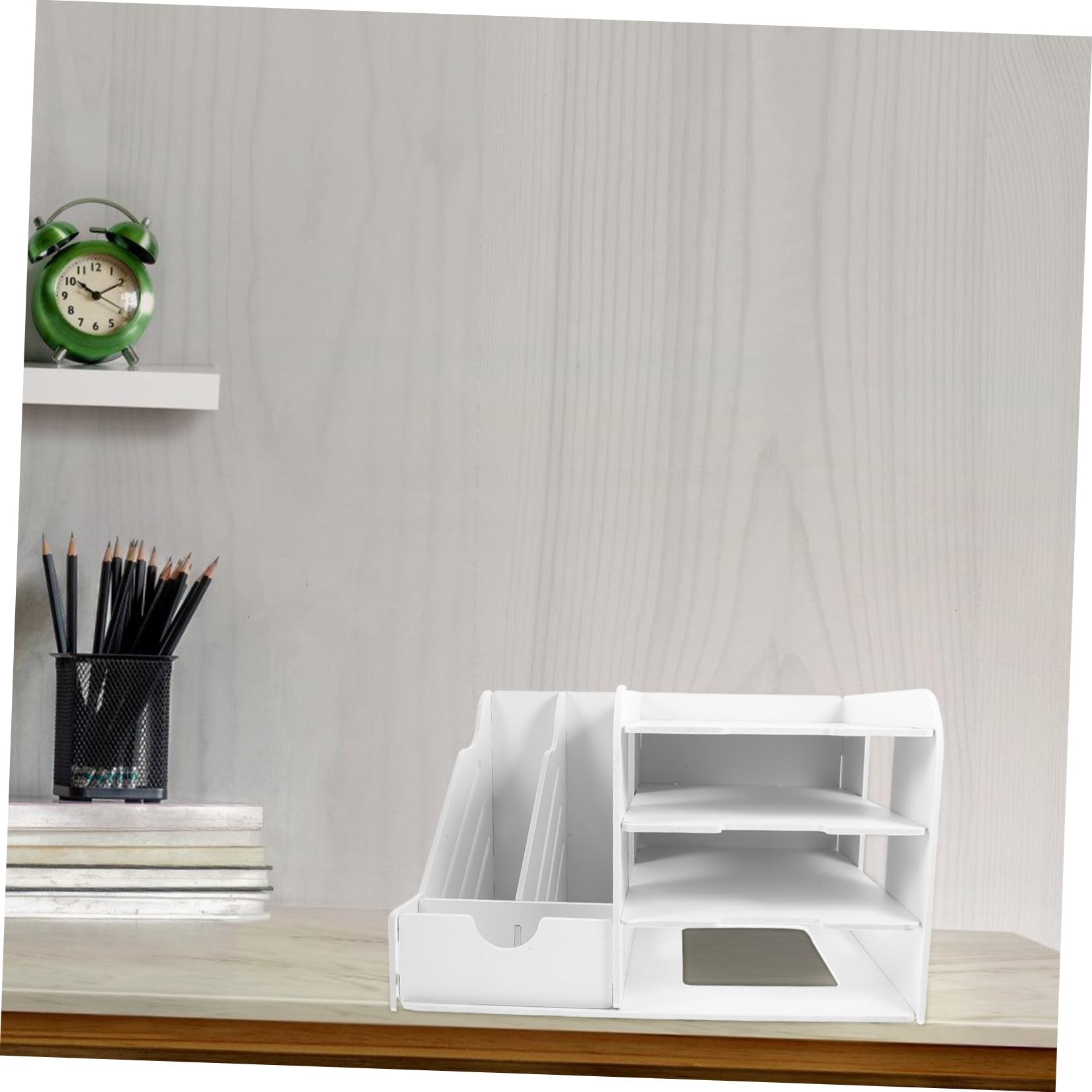 Organizer da Scrivania a 4 Livelli, Supporto per Documenti A4 Bianco