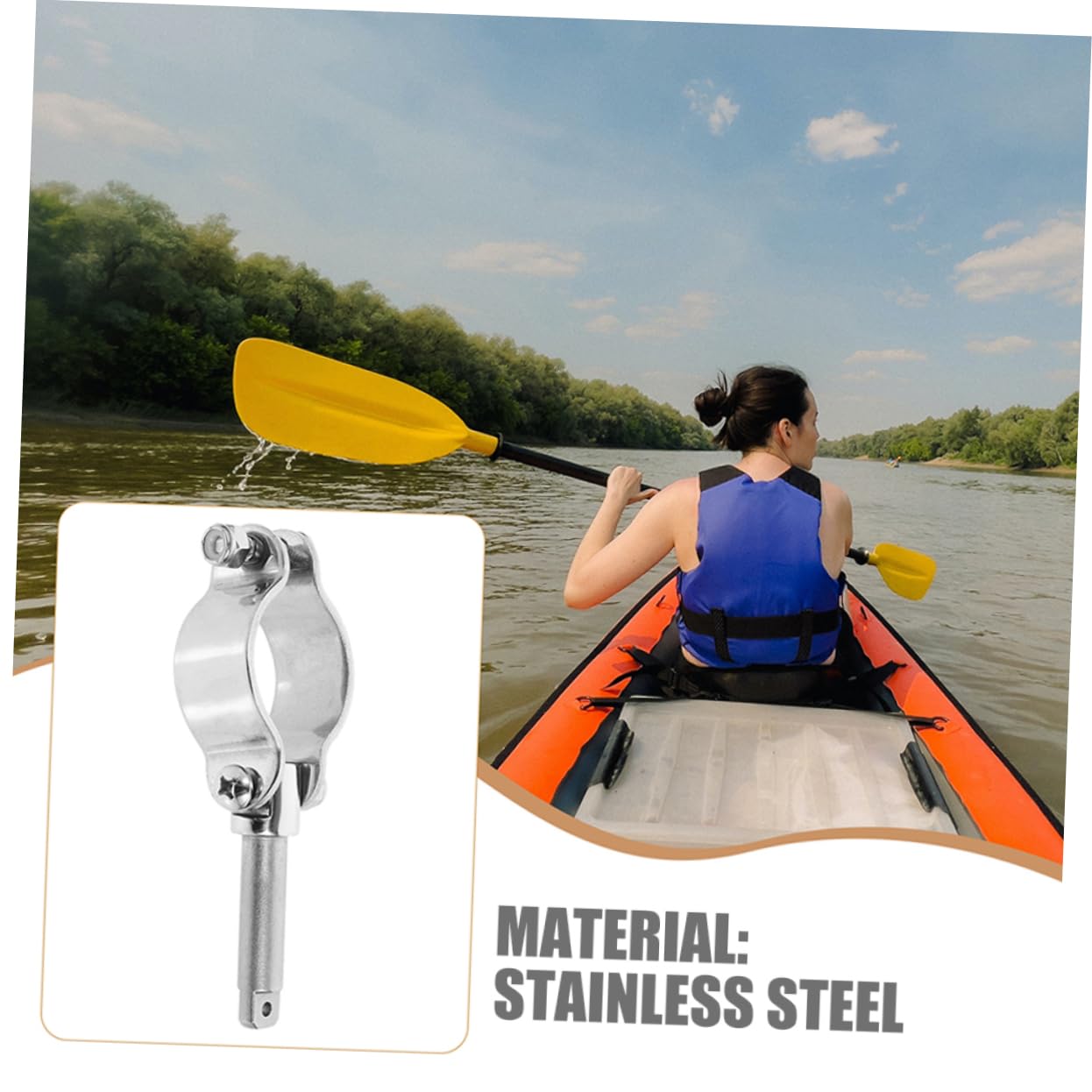 TOYANDONA 2 Stück Edelstahl Paddelhalter für Kajak und Boot, Silber