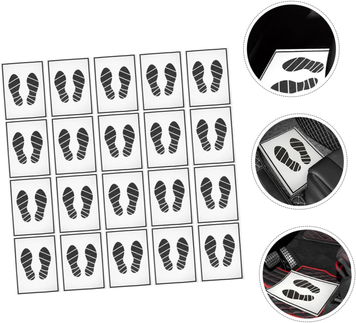 Cabilock 20pcs Disposable Paper Car Foot Mats Protective White Kraft Floor Pads for Vehicle Interior Convenient Auto Floor Protection Easy Use and Disposal