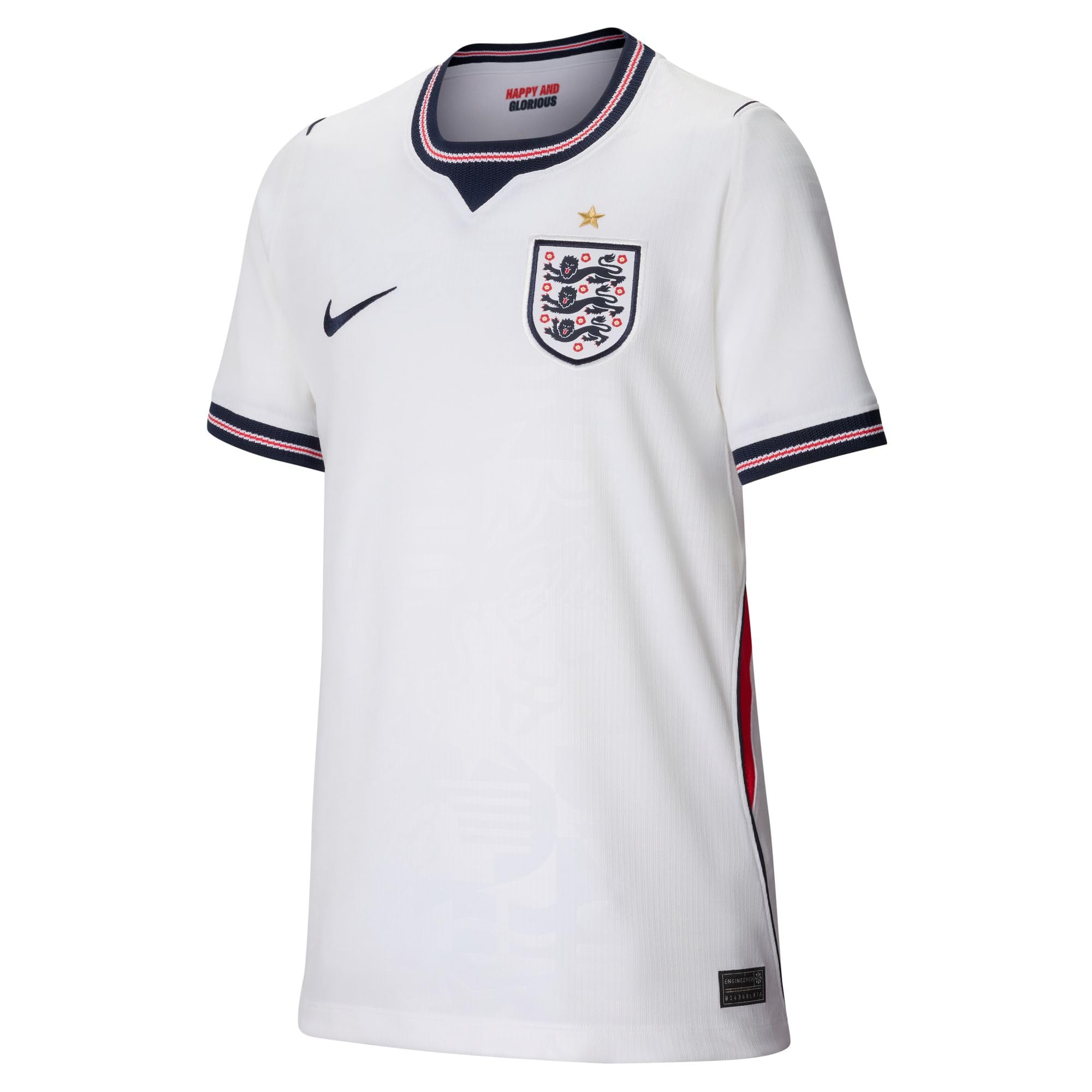 Nike England National Team Dri-Fit Stadium Home T-Shirt Unisex - Bambini e Ragazzi (Pacco da 1)