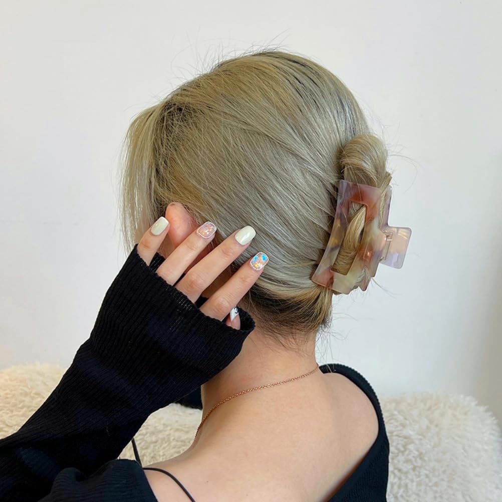 Women Cellulose Acetate Hair Clips 3.3 Inch Banana Hair Claw Clip, Tortoise Shell Celluloid Strong Hold Clips for Thin Thick Hair, Fashion Hair Accessories for Ladies Mother (2 Pack) - Image 7