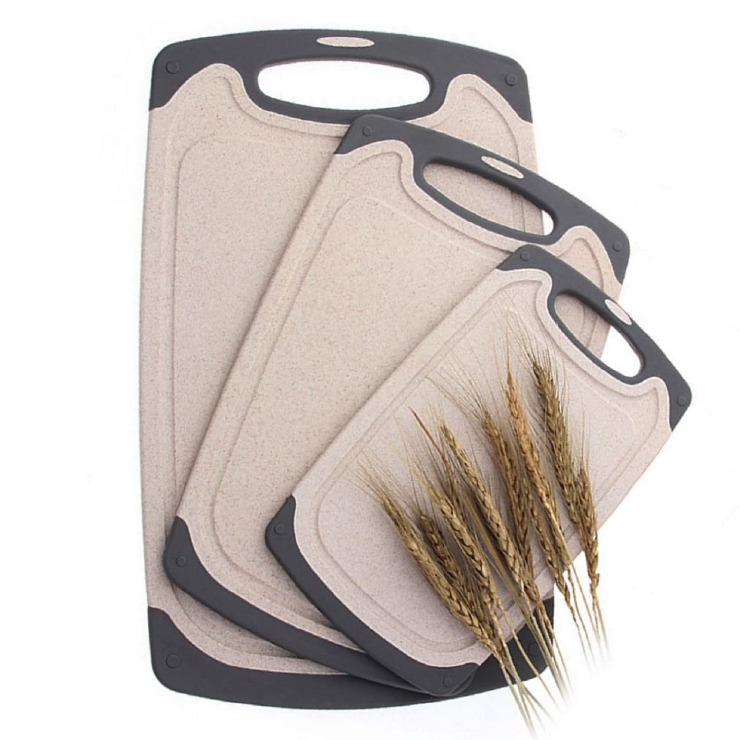 FLYINGSEA Wheat Straw Cutting Board Set