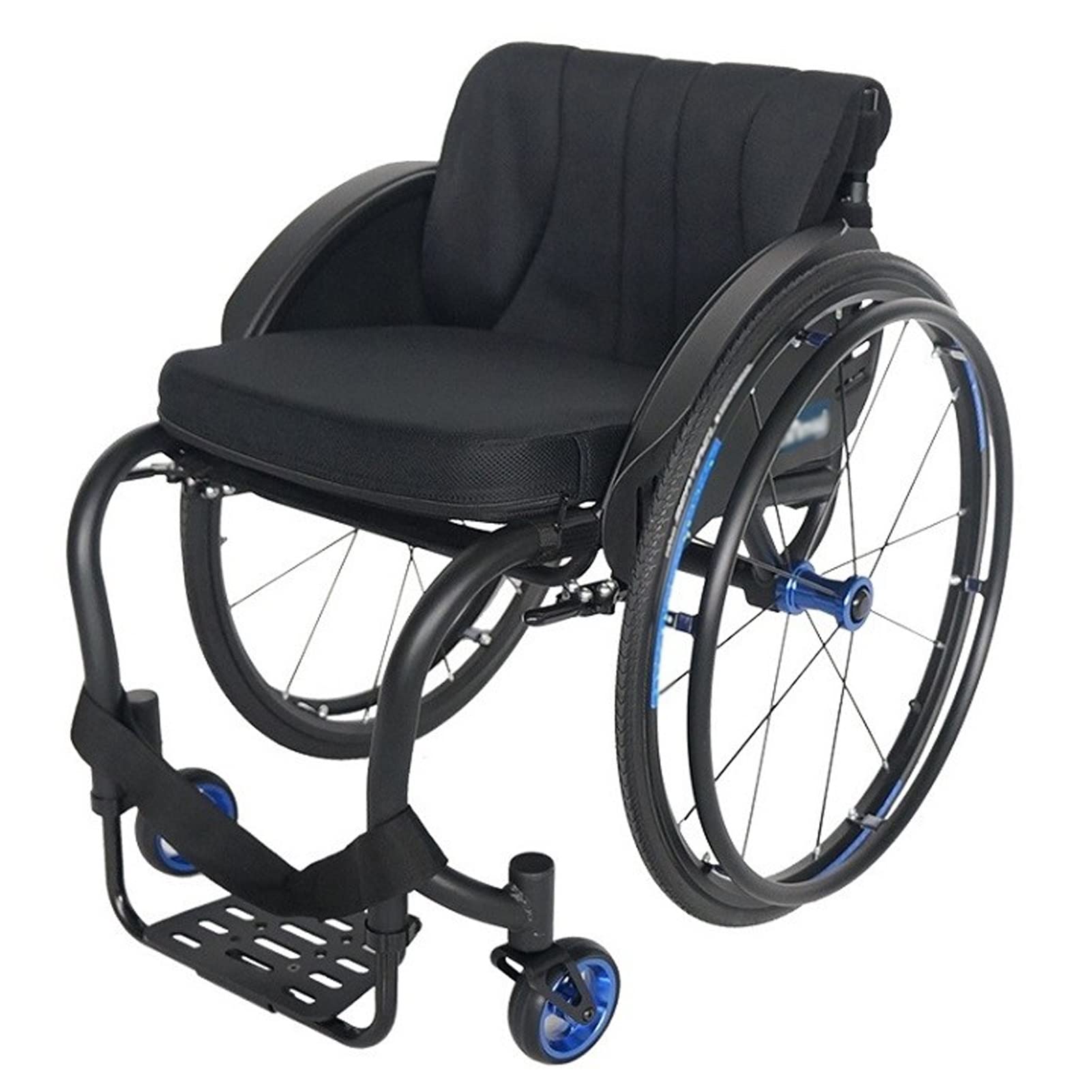 Rueda de Repuesto para Silla de Ruedas, Rueda Delantera de 5 Pulgadas, Ruedas Macizas de PU, Llanta de Aluminio Azul, Rodamiento de 8 mm, para Silla de Ruedas Deportiva, 1 Par