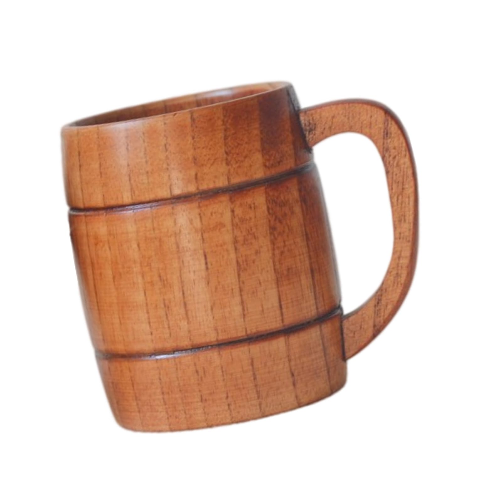 Qisuw Jujube Wooden Mug with Handle Medieval Wood Stein Tankard Drinking Cup Great for Outdoor Camping and Parties Natural Wood Drinking Cup