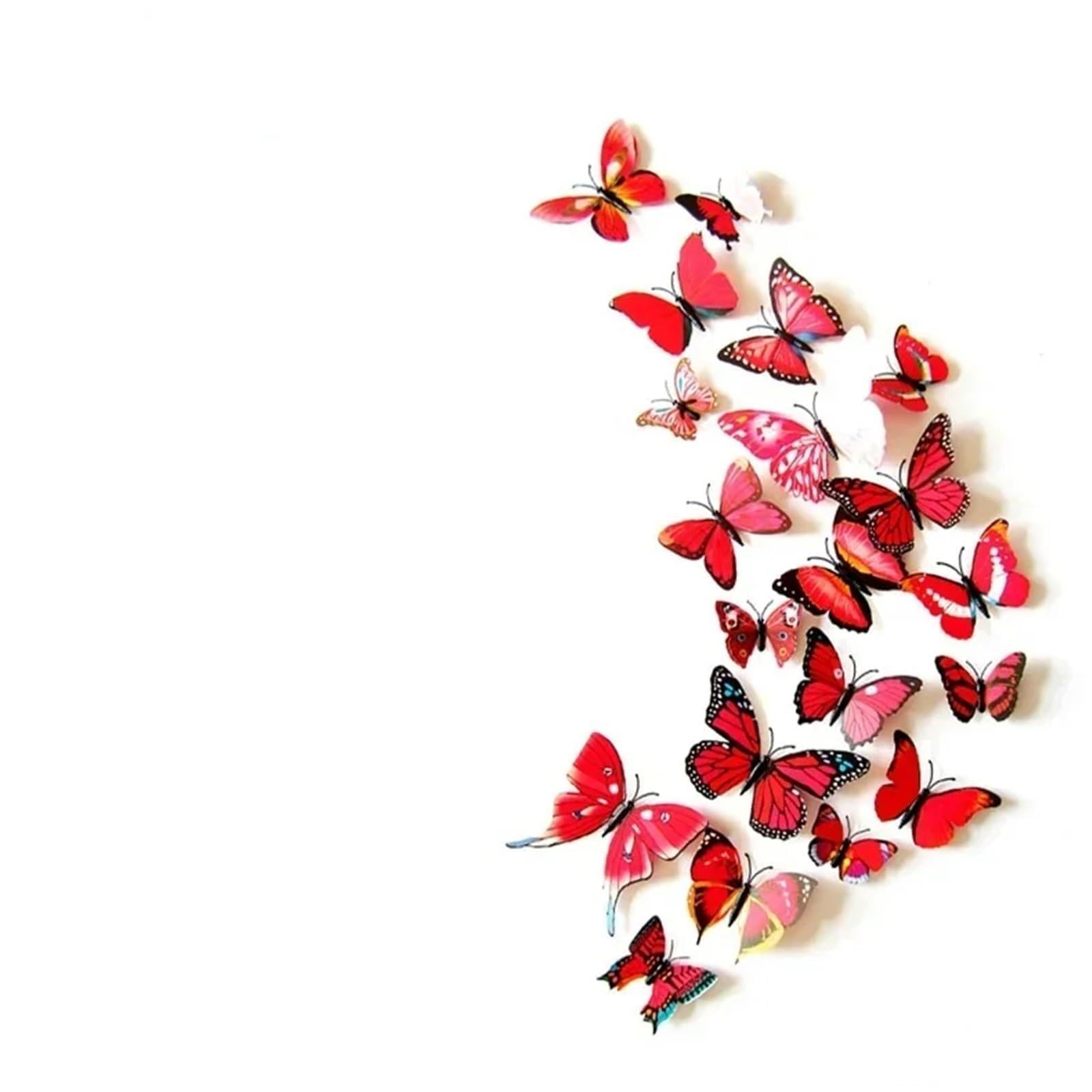 12Pcs 3D Butterfly Wall Sticker Butterflies Home Decoration Fridge Stickers Decor(Color 09)