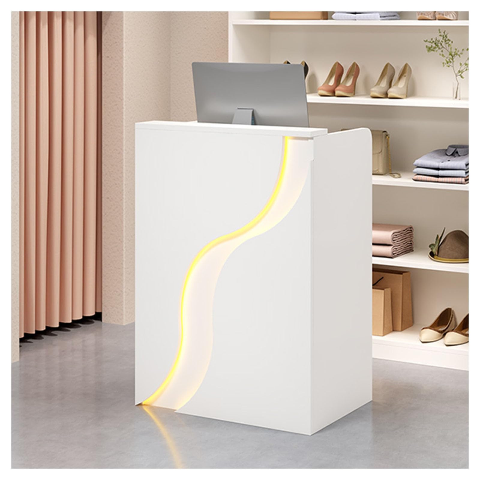 Lockable Reception Desk with Drawers - Stylish Reception Counter for Office, Salon & Retail - Modern Shop Sales Desk Furniture (80cm/31.4in)