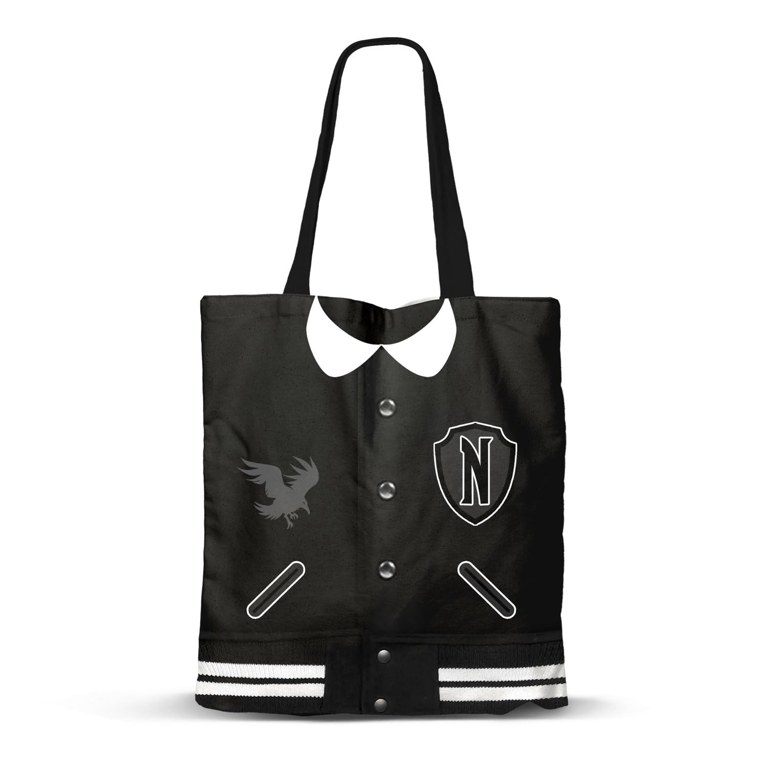 Wednesday Varsity-Shopping Bag Einkaufstasche, Schwarz
