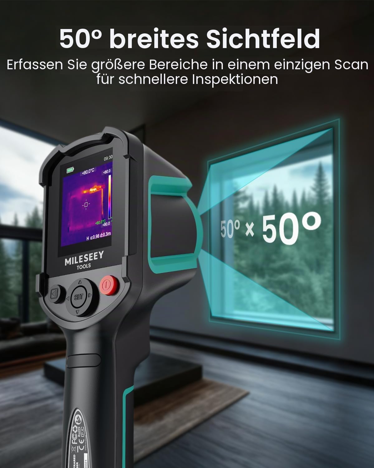 MiLESEEY TR10 Handheld Wärmebildkamera, 192 x 192 Auflösung Thermal Imaging Camera 25Hz Bildfrequenz, -20°C bis 550°C Infrarot Kamera,8 Stunden Akkulaufzeit (TR10)