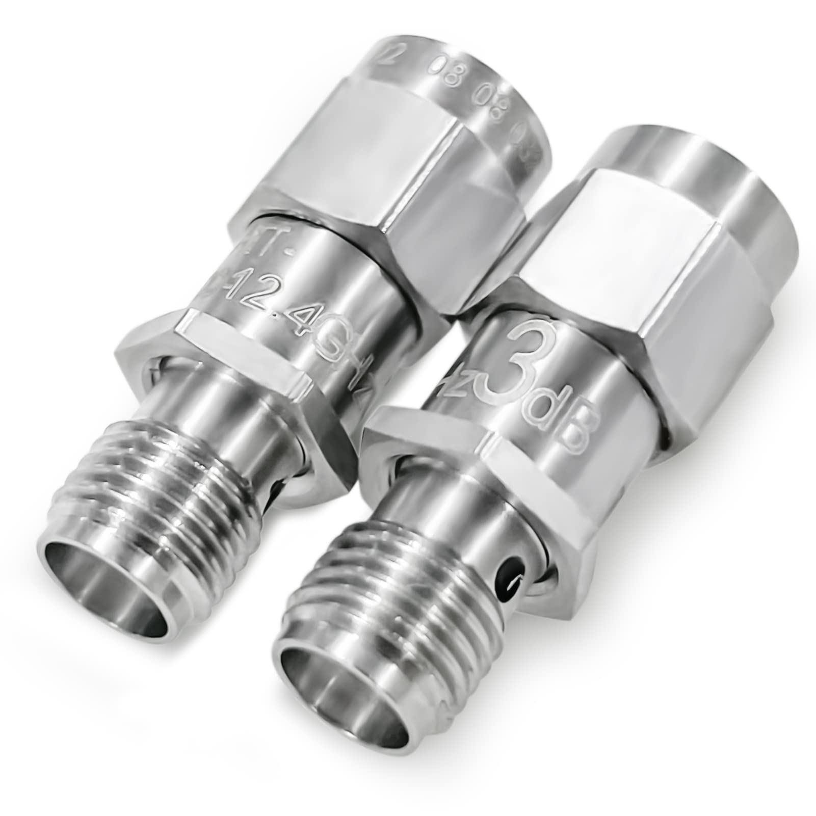 2PCS RF Koaxial-Dämpfungsgerät, 12.4GHz 3dB 2W 50Ohm SMA Stecker auf SMA Buchse Fester Dämpfungsregler