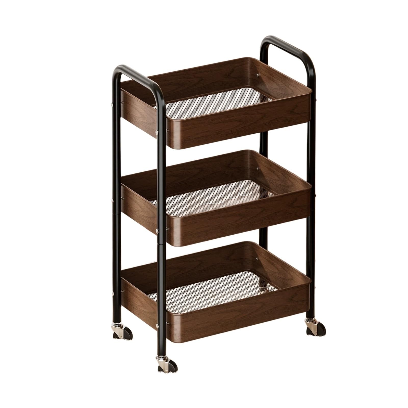 FZL02068LM Kitchen Trolley Rolling Storage Cart Movable Sofa Side Table and Snack Shelf Organizer(Small)