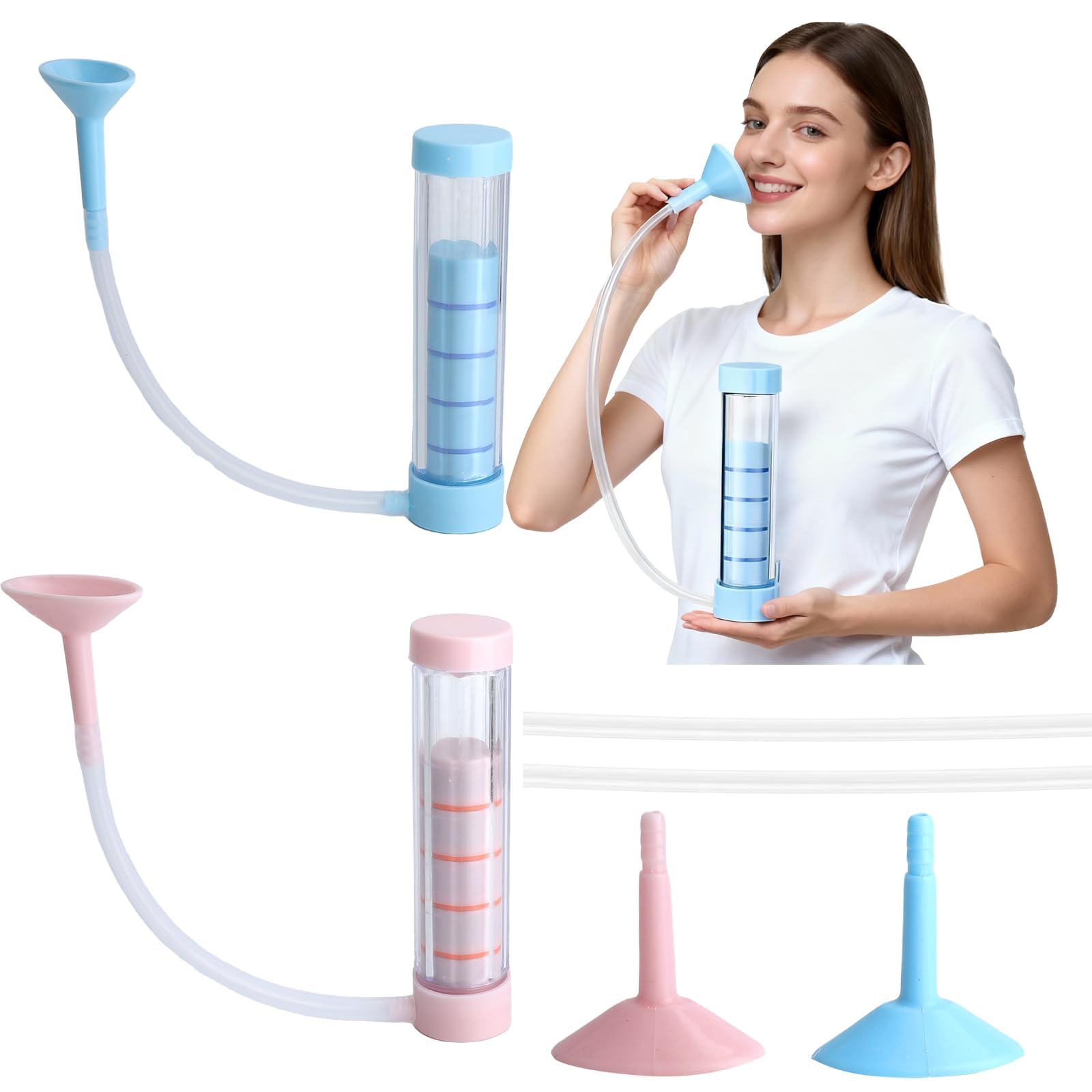 Lung Exerciser & Respiratory Breathing Trainer, Adjustable Breathing Dumbbells for Lung Capacity & Abdominal Breathing, Portable Lung Muscle Training Device for Fitness & Recovery (SU)-image-4