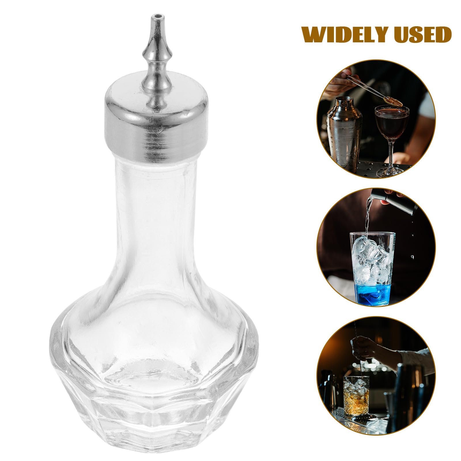 Dispenser per Bitter in Vetro da 30 Ml Tappo Ermetico, Bottiglia Decorativa Amaro D'annata per Bar, Cocktail e Uso Domestico
