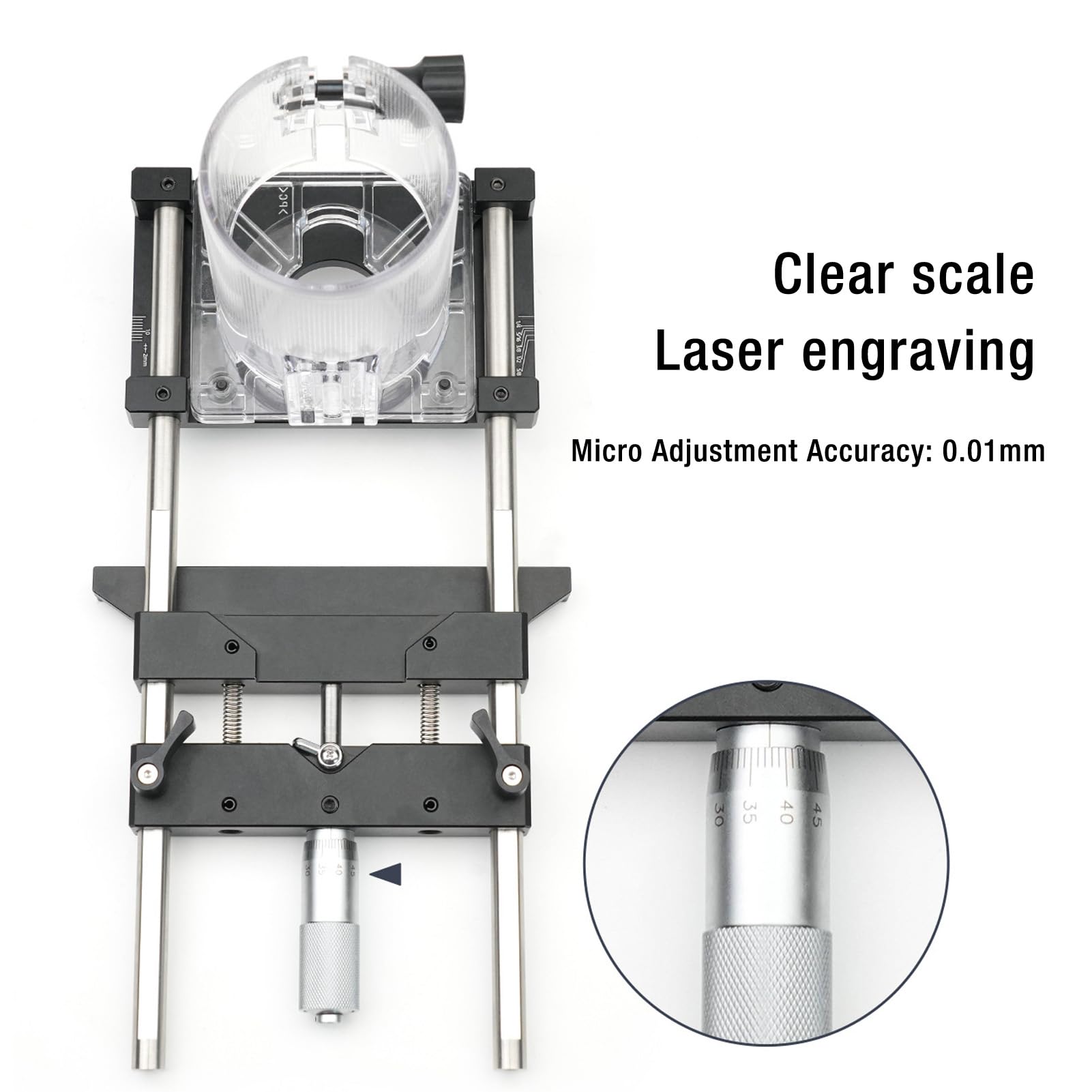 Maschera per Scanalatura del Router, Microregolazione in Lega di Alluminio, Punta a Coda di Rondine e Dritta, Compatta e Leggera con Intervallo di Regolazione 0 a 18 Mm, per