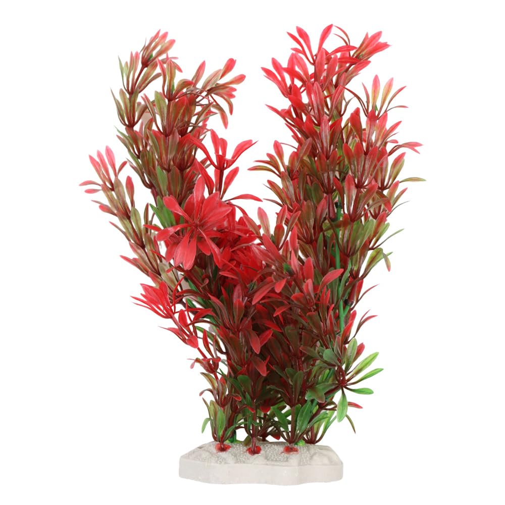 CENPEK Artificial Aquarium Plants Fish Tank Decorations Simulation of Water Plants -24 x 8cm, Red, 24 x 8 cm
