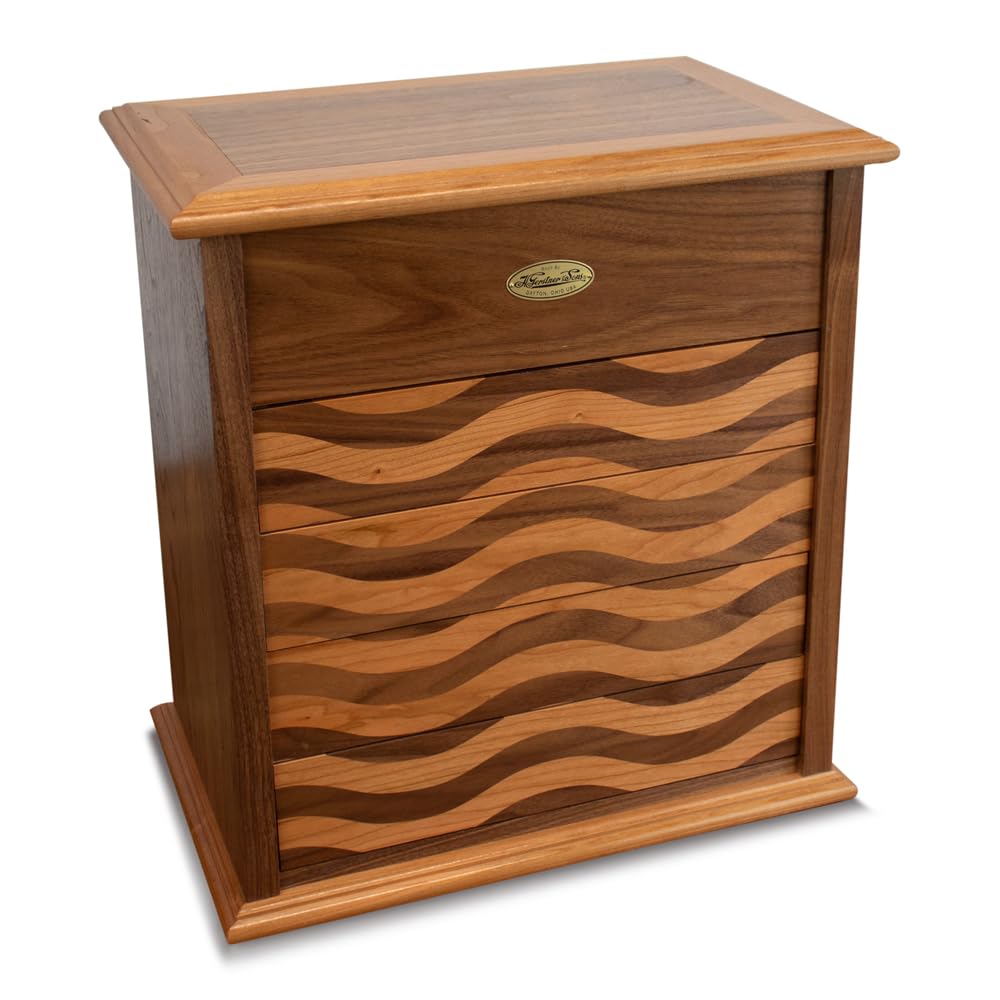 Gerstner - Natural Walnut J1504 Jewelry Chest with Natural Cherry Accents