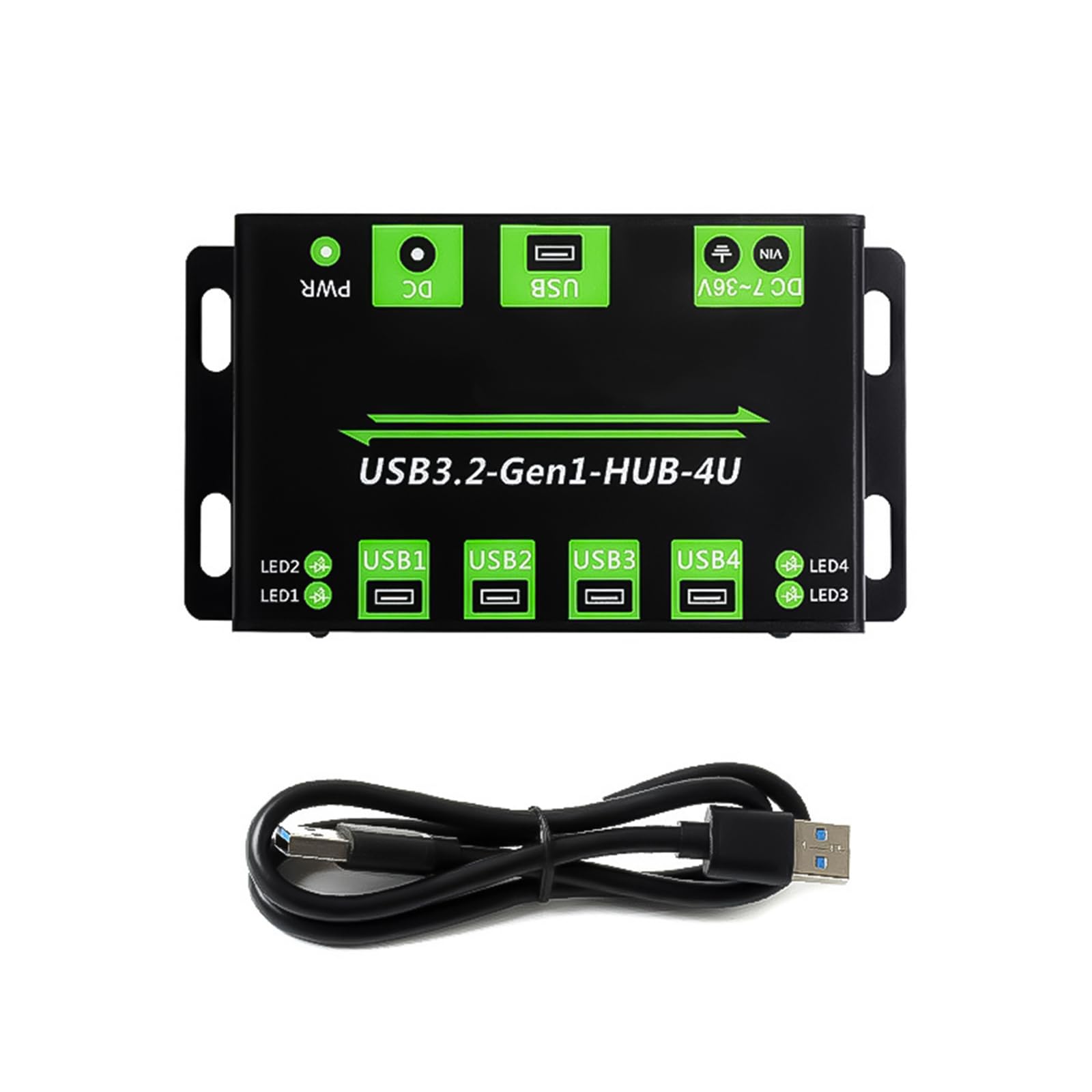 Hub USB 3.2 Gen1 a 4 porte ad alta velocità con 7 interfacce di alimentazione 36V per la ricarica stabile del dispositivo