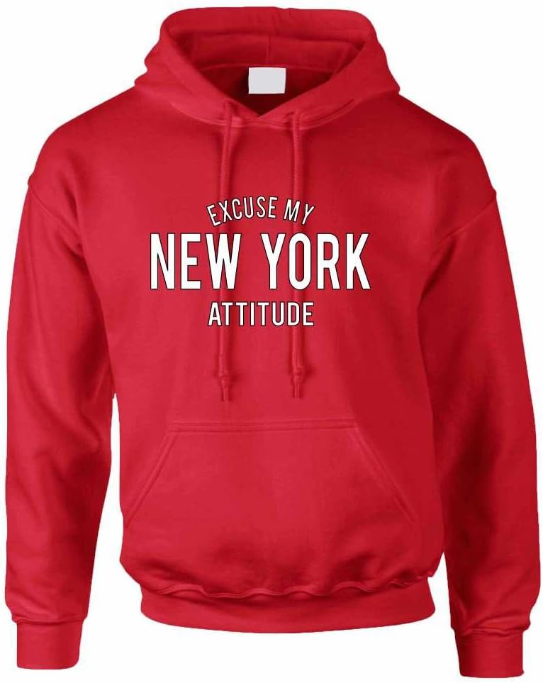 ALLNTRENDS Adult Hoodie Excuse My New York Attitude Fun Cool Sweatshirt