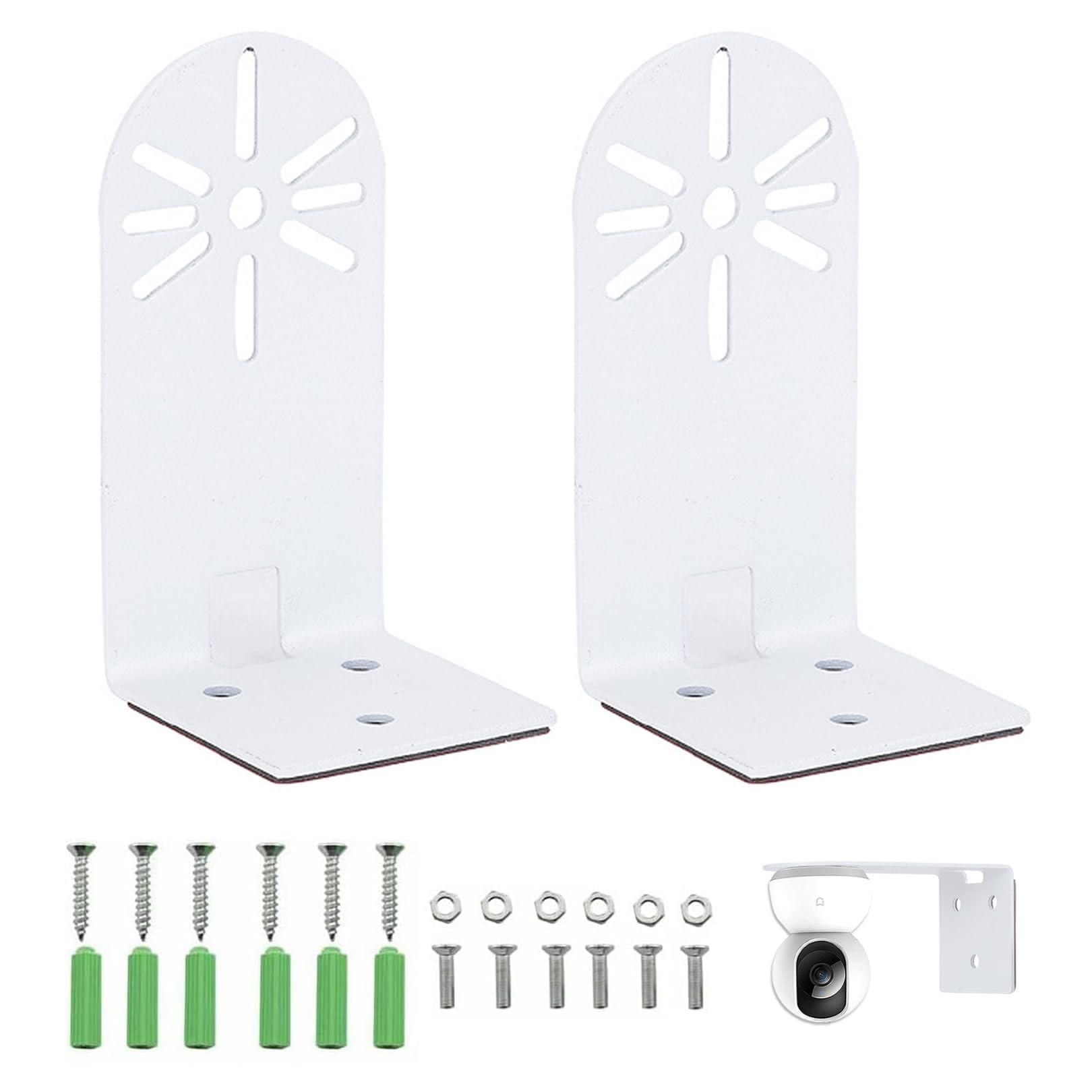 2 Pcs Adhesive Wall Mount Bracket,Security Camera WallMount,Ceiling Mounted Surveillance Bracket,Suitable for Wall Hanging and Ceiling Installation,Screws are Recommended(Included Screw)