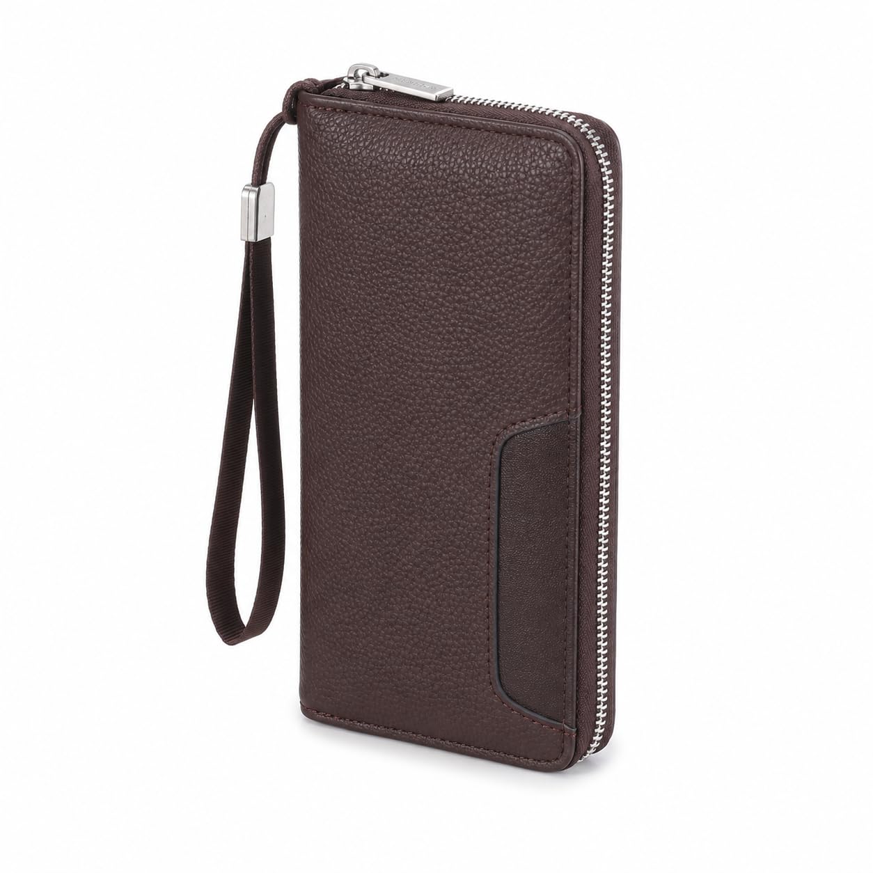 Faux Leather Clutch Wallet Organizer with Round Zipper, 8 Card Slots, 2 Cash Compartments, A Zipper Pocket, Hand Bag, Multi-Purpose Storage, Perfect for Women (Brown)-image-32