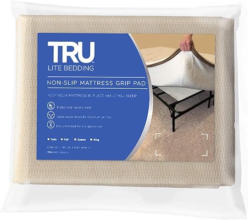 TRU Lite Bedding, almohadilla de agarre para colchón antideslizante. Mantiene a todo tipo de colchón en el lugar para un buen dormir. Ideal para