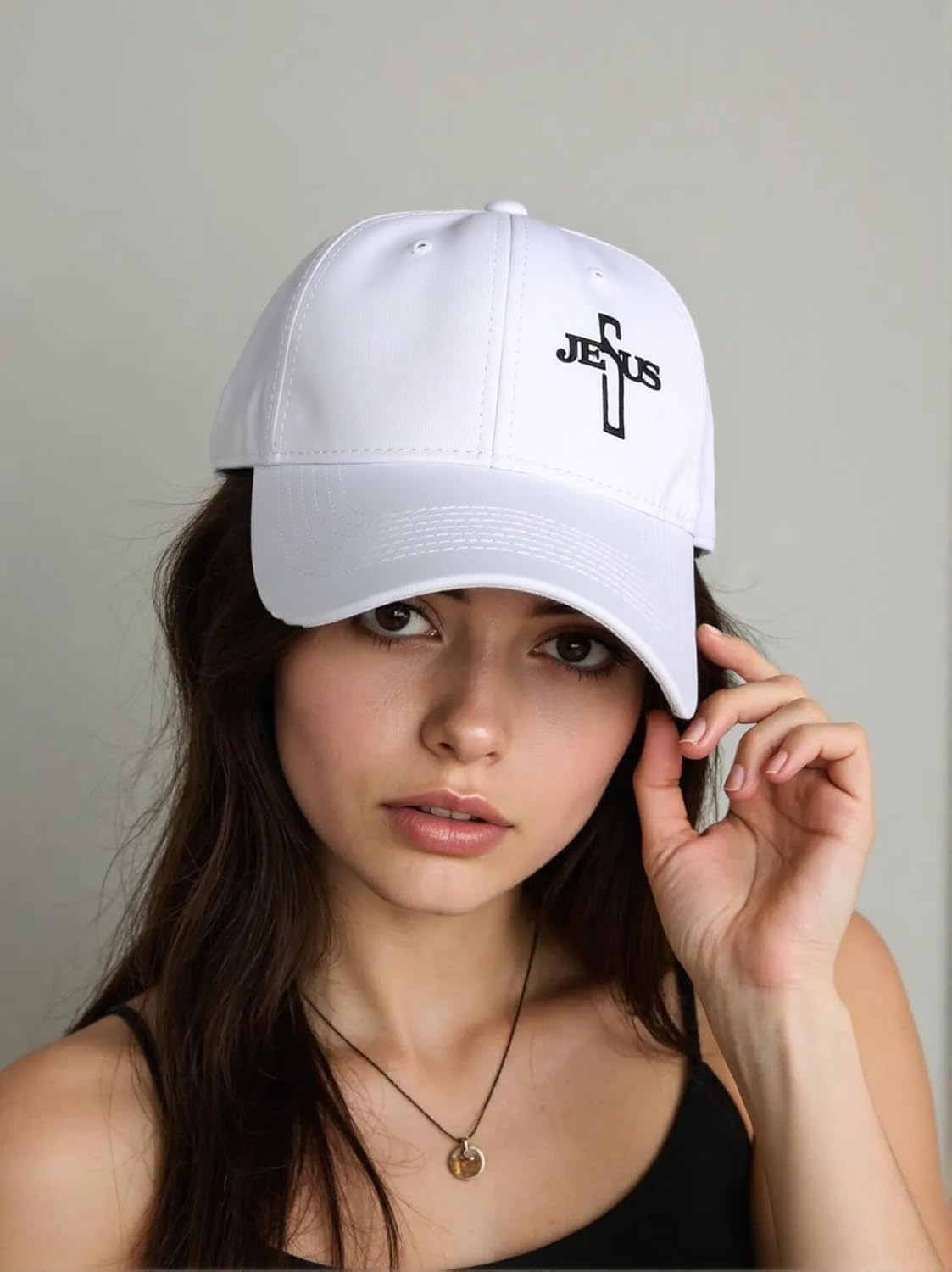 Christian Jesus Hat, Embroidered Adjustable Classic Cross Hat Baseball Cap White,Religious Gifts for Men Women White - Image 4