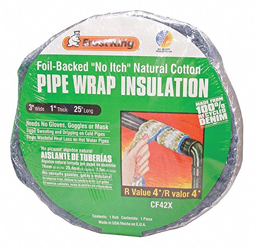 Frost King Cf42X Foil Backed "No Itch" Natural Cotton Pipe Wrap, 3-Inch X 1-Inch X 25-Feet #TOP16