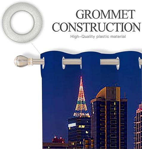 Miniatura 4 de Apartamento con aislamiento térmico con ojales y reducción de ruido, cortinas de ventana coloridas Skyline Boats Architecture Urban 2 paneles 39W x