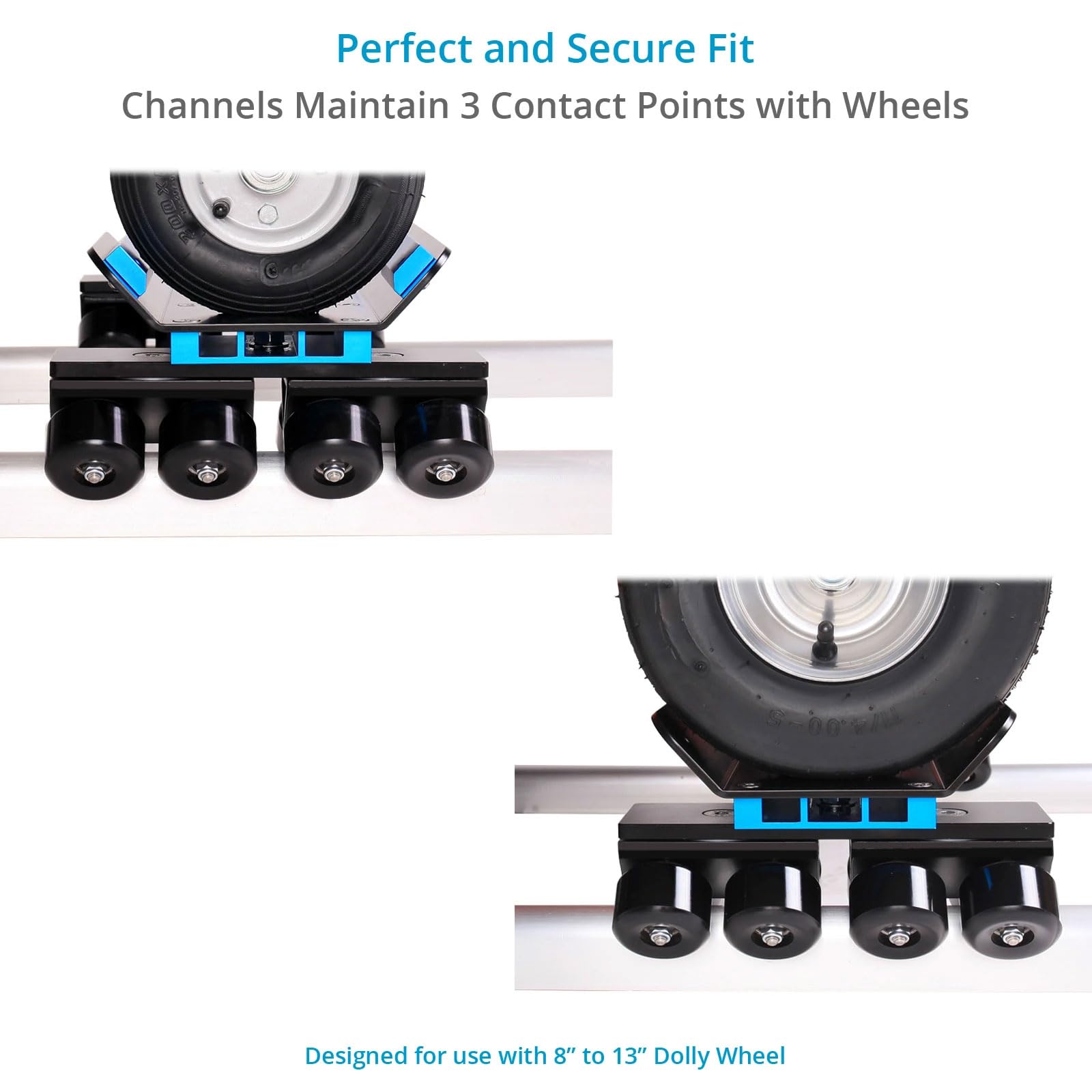 Kit Proaim Skateboard Plus para Sistemas de Dolly en Puerta | Compatible con vías de 22,5–27", soporta hasta 680 kg y funciona en pistas rectas o curvas.