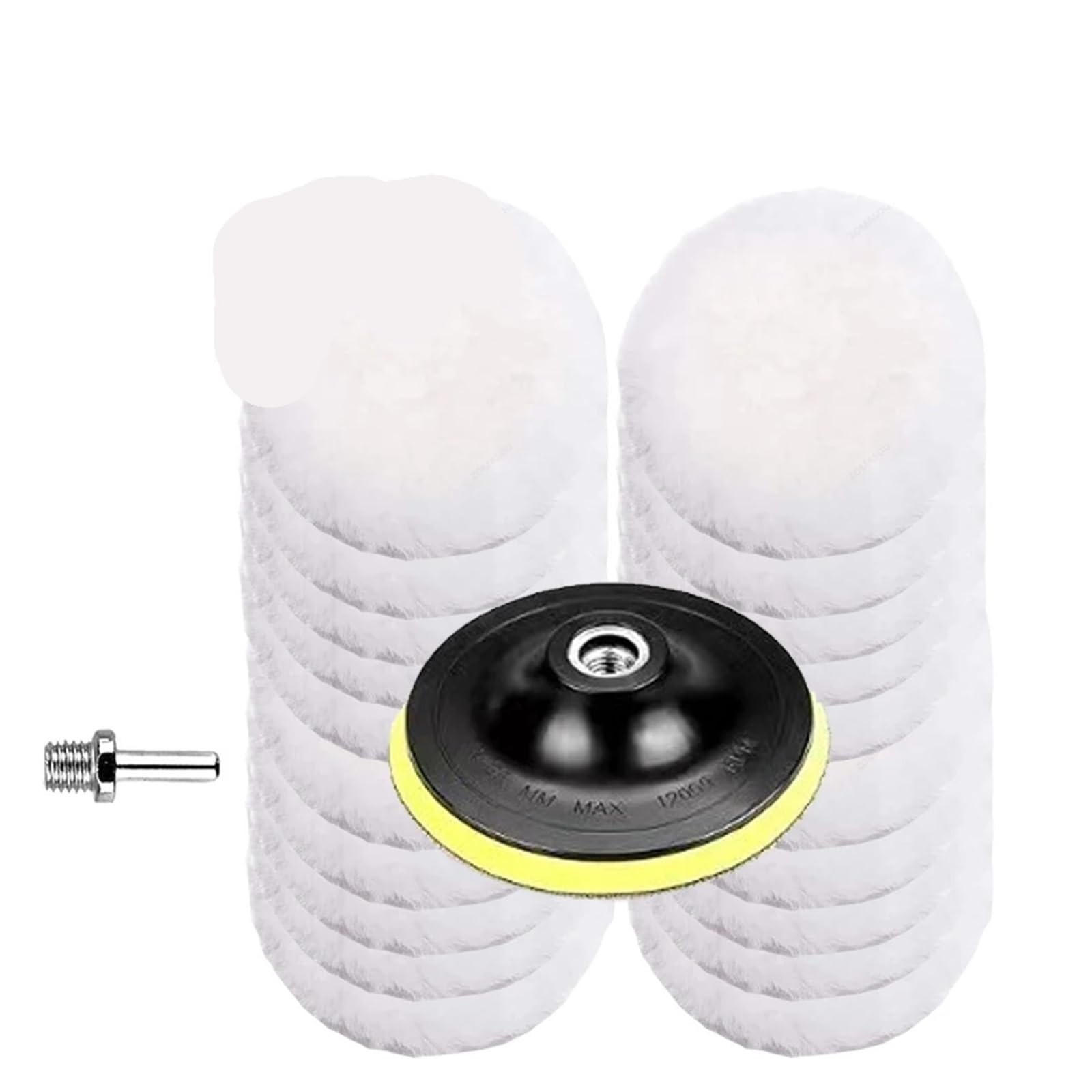Almohadillas de pulido M14 de 3/4/5/6/7 pulgadas, almohadilla de pulido de fieltro de lana superior for ruedas, automóviles, vidrio, azulejos, acero inoxidable, antirayaduras(M14Kit02 22Pcs,7 inches)