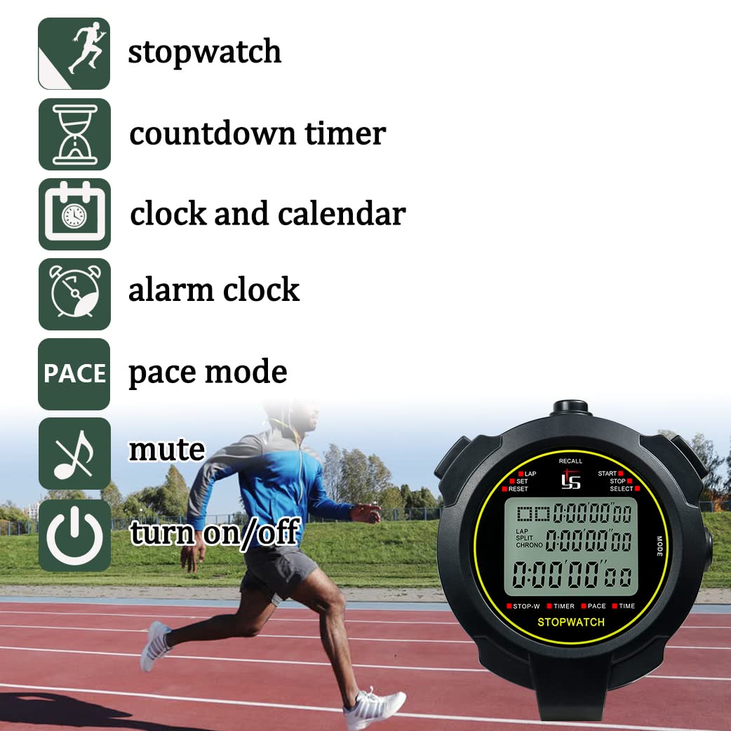 Amazon.co.jp: ZCTIMYI スポーツストップウォッチタイマー 10ラップ