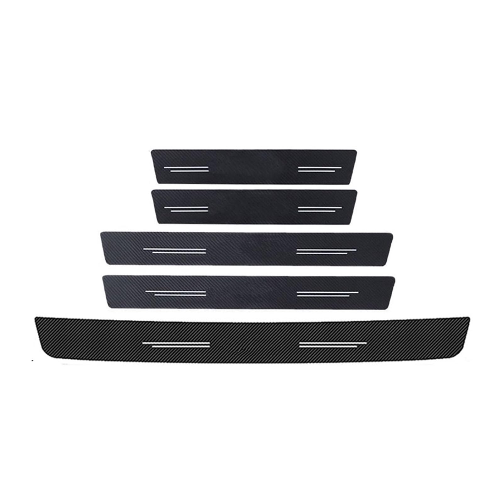 Carbon Fiber Car Door Sill Protector Film for Volvo S80 Rear Trunk Threshold Plate Scuff Stickers Waterproof Decals RESPUNEKBAH(5pcs)