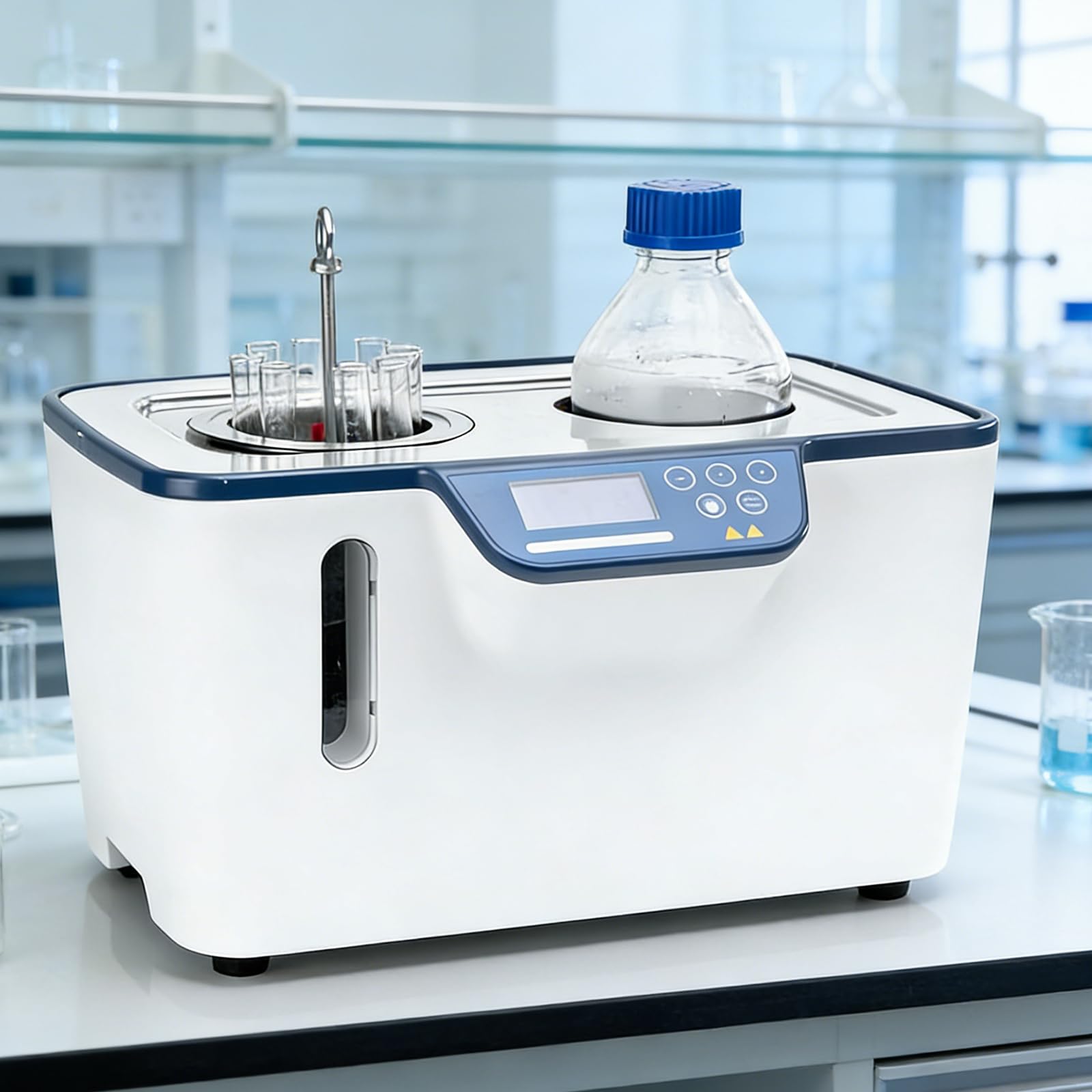 Baño María Digital De Laboratorio, Calentador Termostático RT-100 ℃ Dispositivos De Calentamiento De Laboratorio, Interior De Acero Inoxidable De 5 L, Temporizador De 1 Min a 99 H 59 Min, Protección
