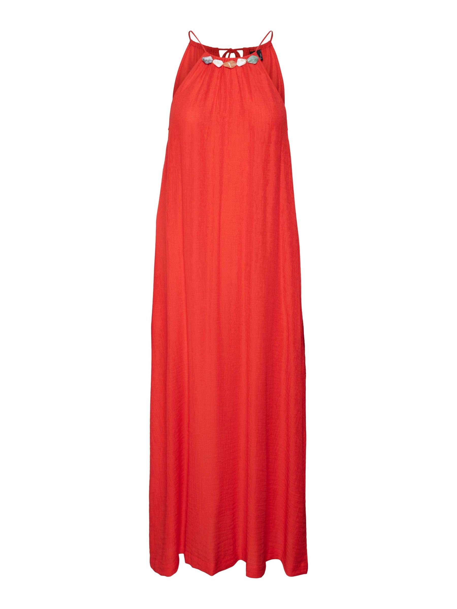 VERO MODA Women's Summer Dress, Goji Berry, S