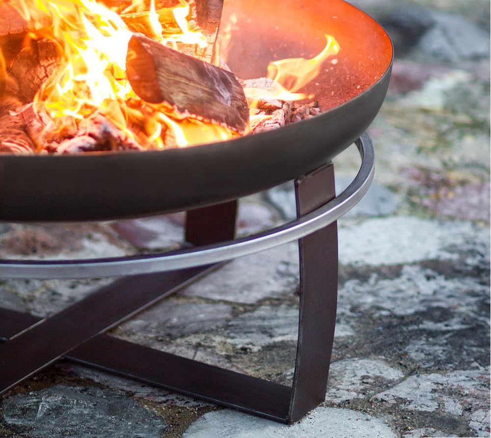 CookKing Viking Feuerschale 100 cm 2 mm Naturstahl Feuerstelle und Grill