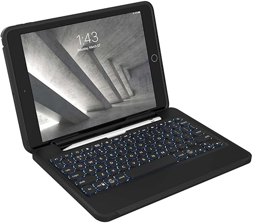 Miniatura 9 de ZAGG Rugged Book - Funda desmontable y teclado con bisagras magnéticas para iPad Air, iPad Air 2, iPad 9.7, iPad 9.7 Pro, emparejamiento Bluetooth