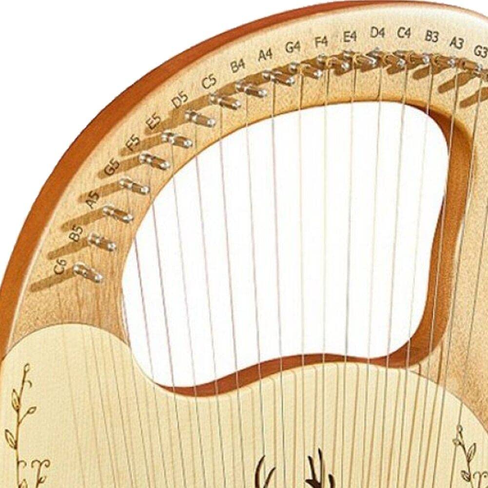 Harpe Lyre 19 Cordes en Acajou, Instrument de Musique avec Outil de réglage et Micro intégré