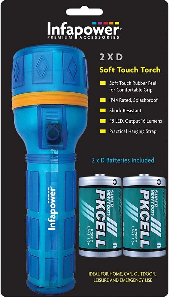 Infapower INFAF021 Splashproof Soft Touch Torch Rubber Extra Bright F8