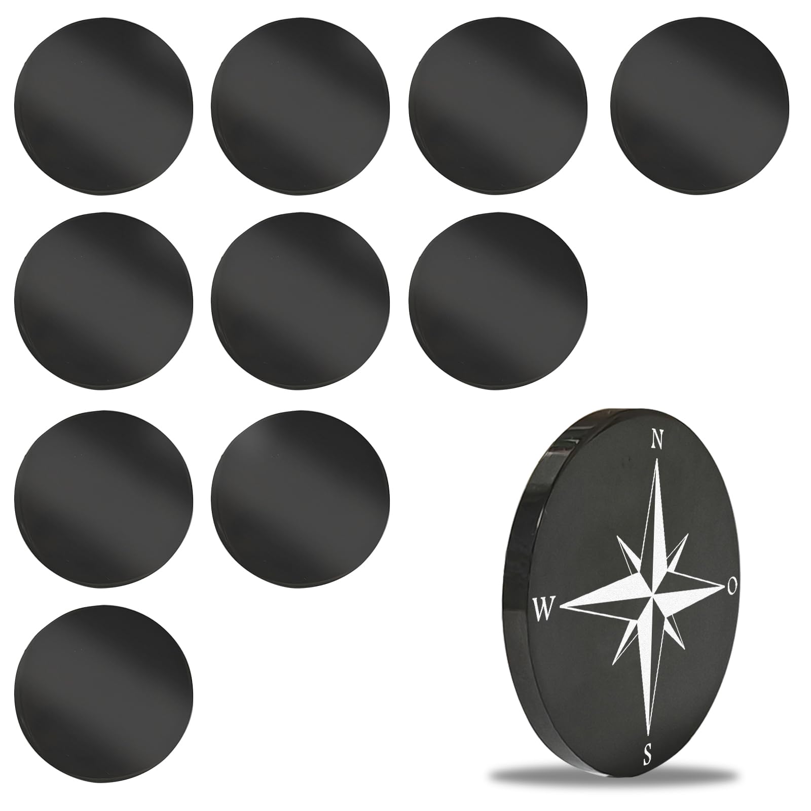 10Pcs 304 Stainless Steel Challenge Coin Blanks Tags Heavy Duty 40mm Blanks Coin for Laser Engraving and Stamping (Black, 1.57")