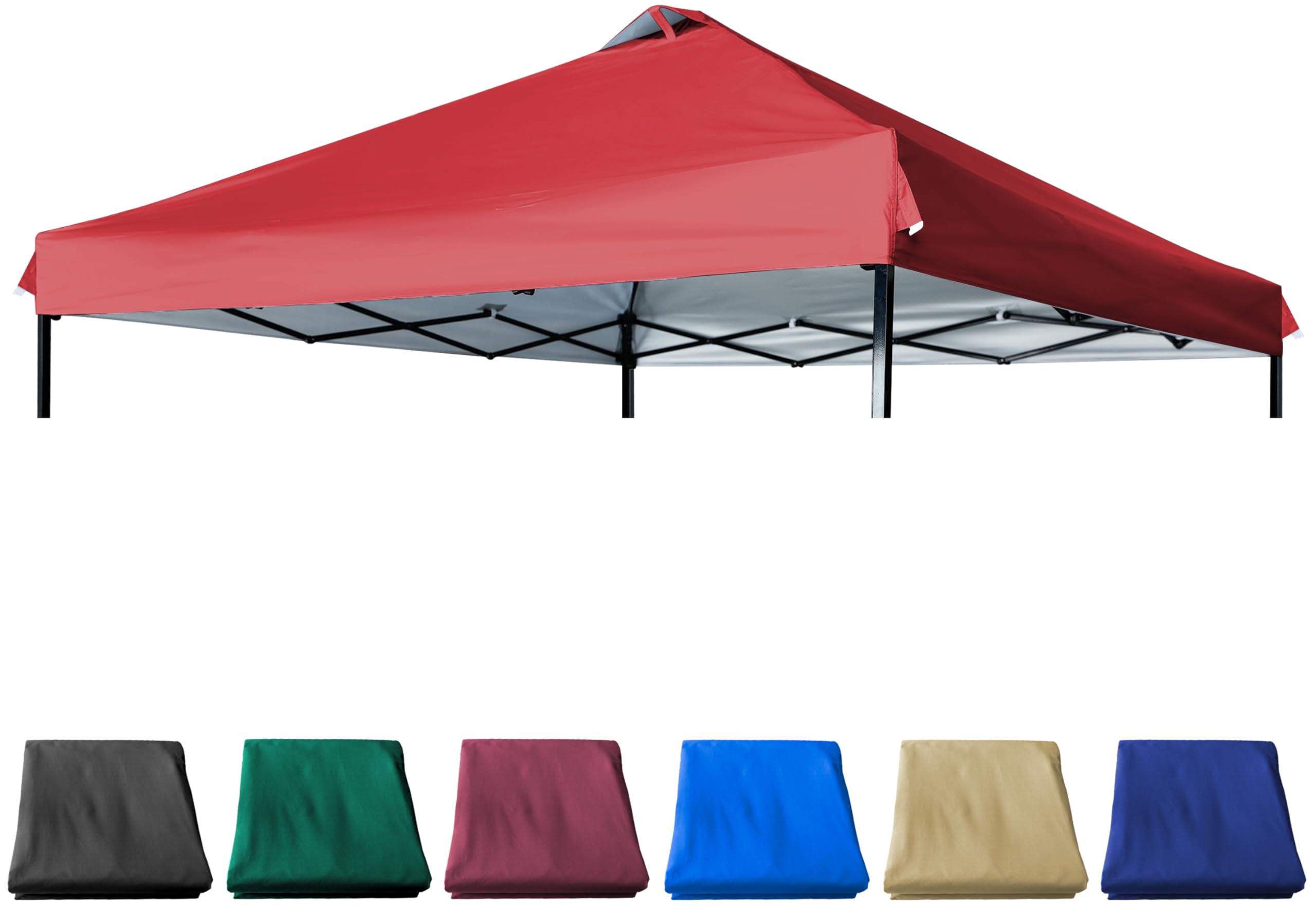 Photo 1 of JANCANOPY 10x10 Canopy Replacement Top with Air Vent Silver Coated for Straight Leg Canopy Frame, (Red)