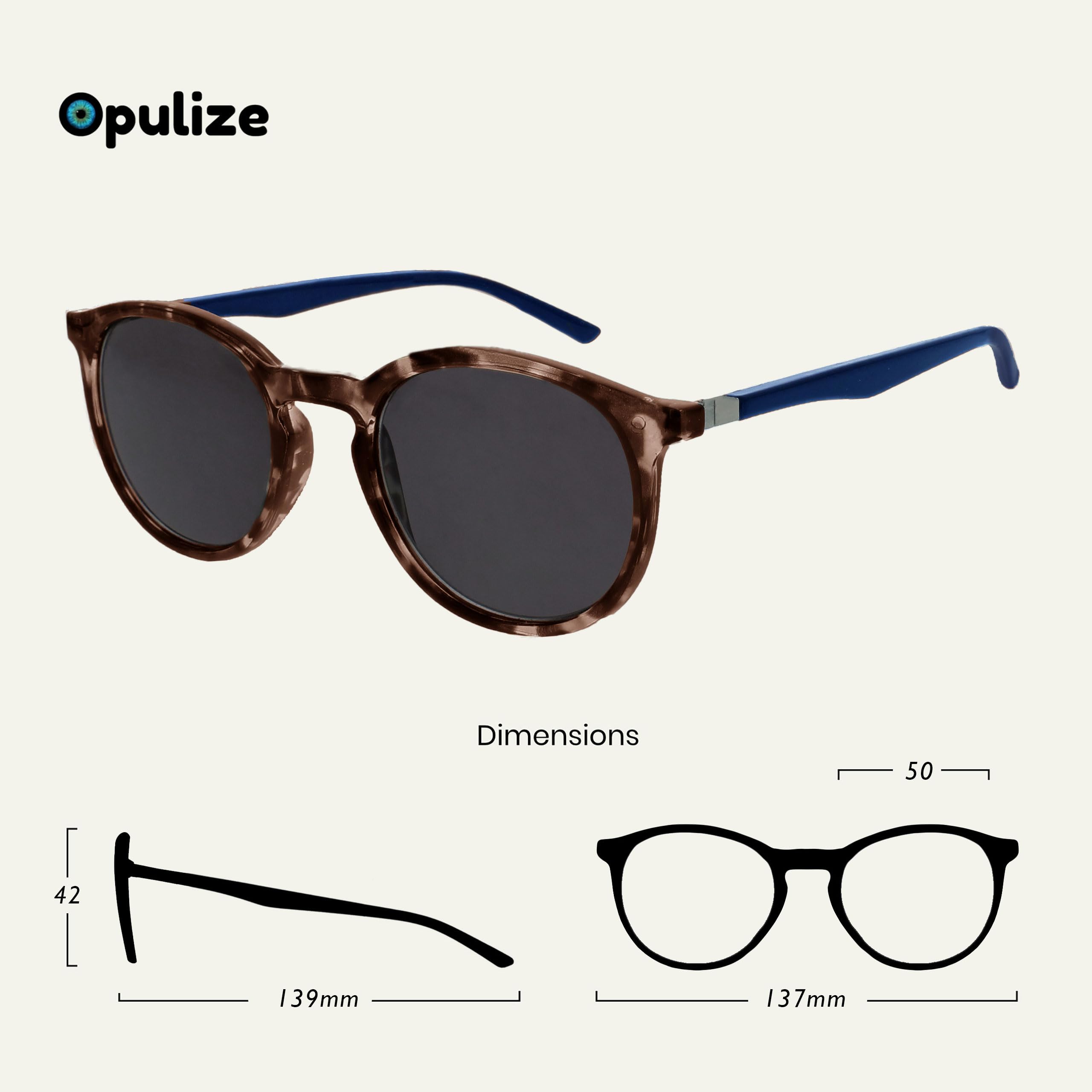 OPULIZE Sun Readers mieszane 2 szt Uniseks Opulize Met 2 Pack Large Mens Womens Grey Clear Black Arms Sun Readers Uv 400 Ss 60 7 C (1 w zestawie)