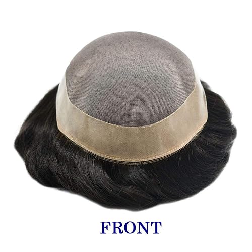 Miniatura 10 de Pelo humano Toupee para hombres fino mono encaje sistema de reemplazo de cabello para hombre atado a mano natural de aspecto natural duradero NPU