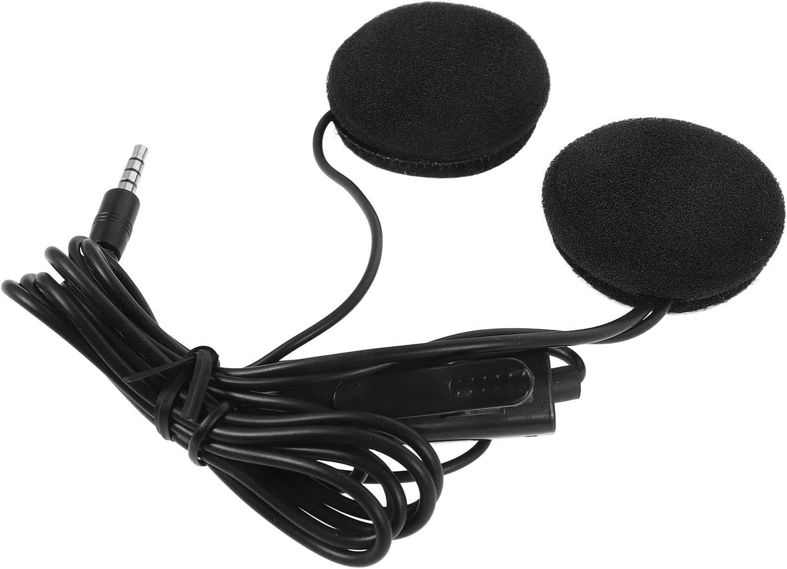 Motorcycle Helmet Headset with Microphone, 4-Pin Black Earphone for Rider GPS Navigation, Motorbike Helmet Headphones for Outdoor Riding and Use