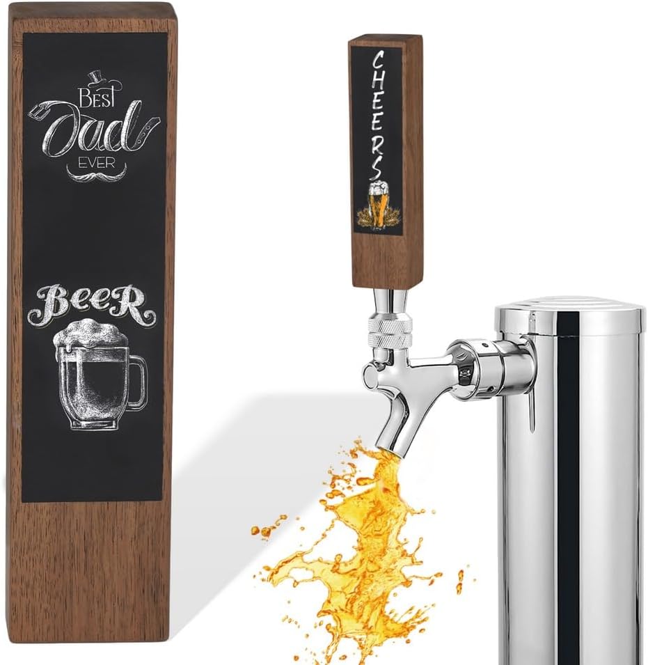 Custom Chalkboard Beer Tap Handle For Kegerators, 8 In Walnut Wood With Threaded Base, Fun Gift For Home Brewing Fans